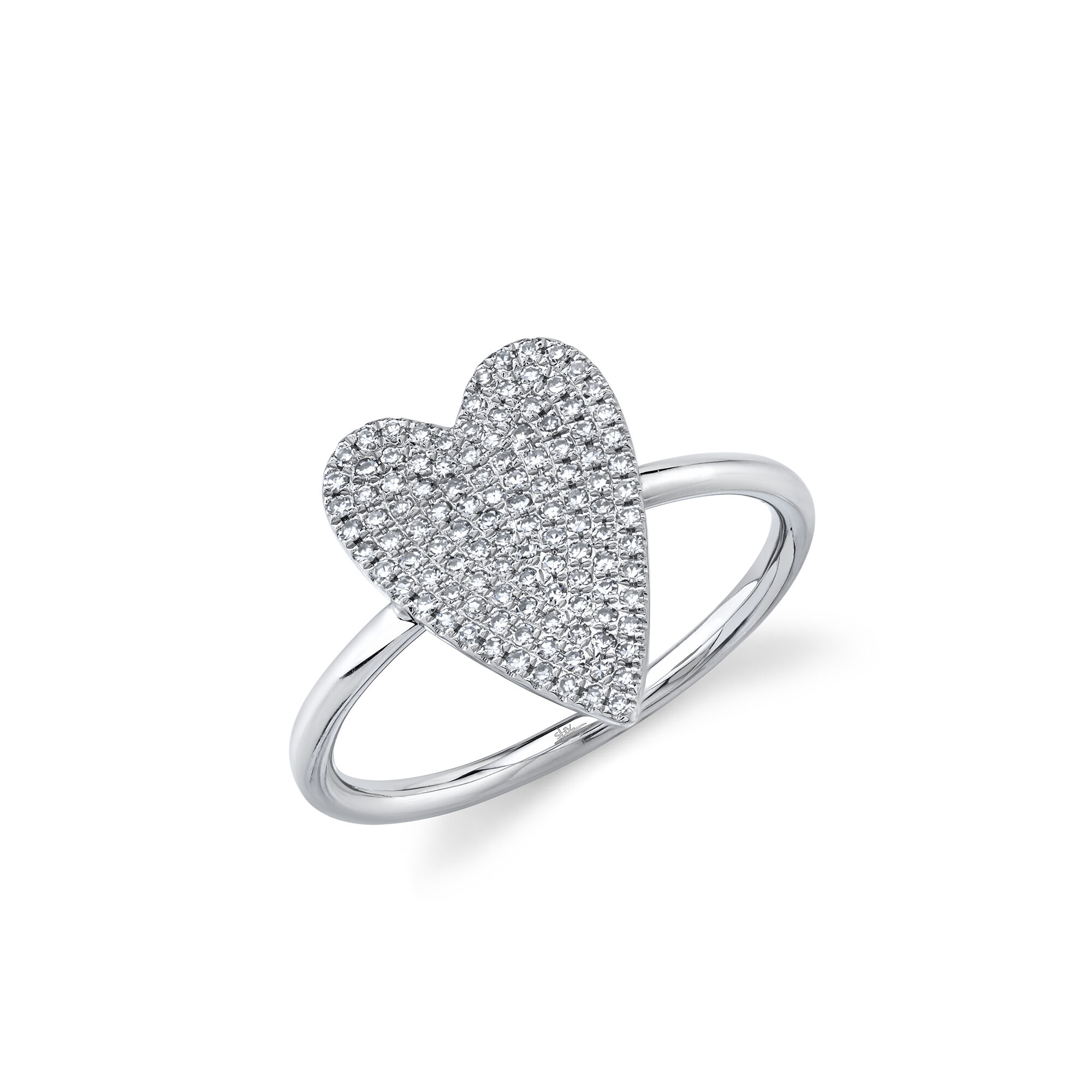 Kate White Gold and Diamond Pave Heart Ring Shy Creation SC55009104V2Z6